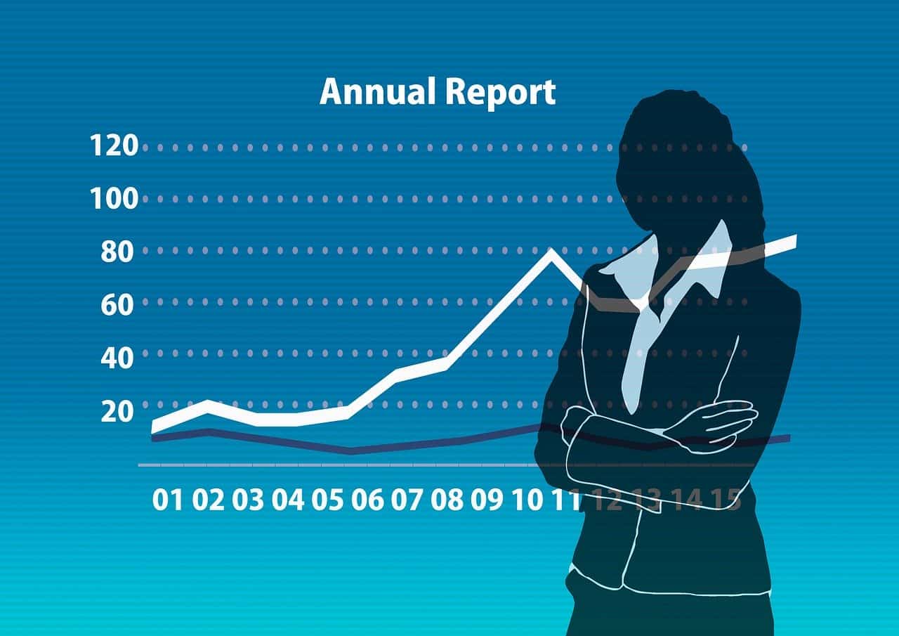 年度报告中业务增长的线图